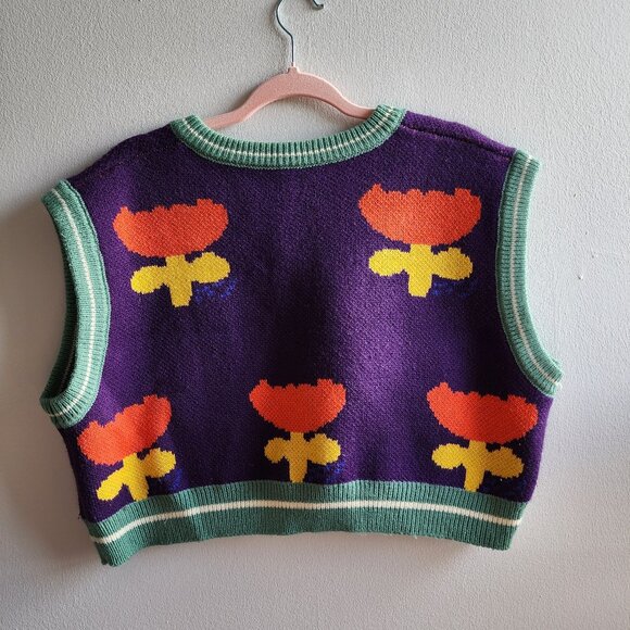 Vintage Colorful Vest. Size Large - Picture 2 of 2